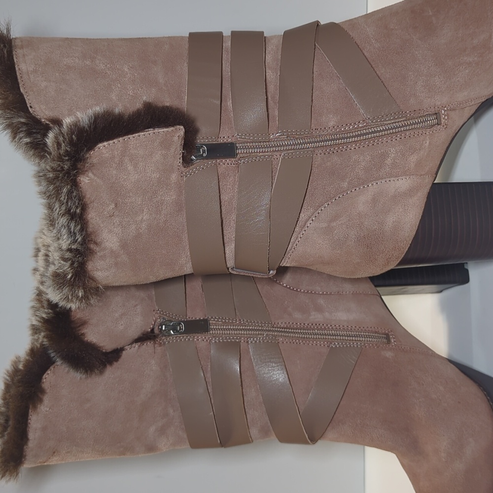 Charles David Gideon Suede Leather Heeled Boots Size 10 - Picture 10 of 16